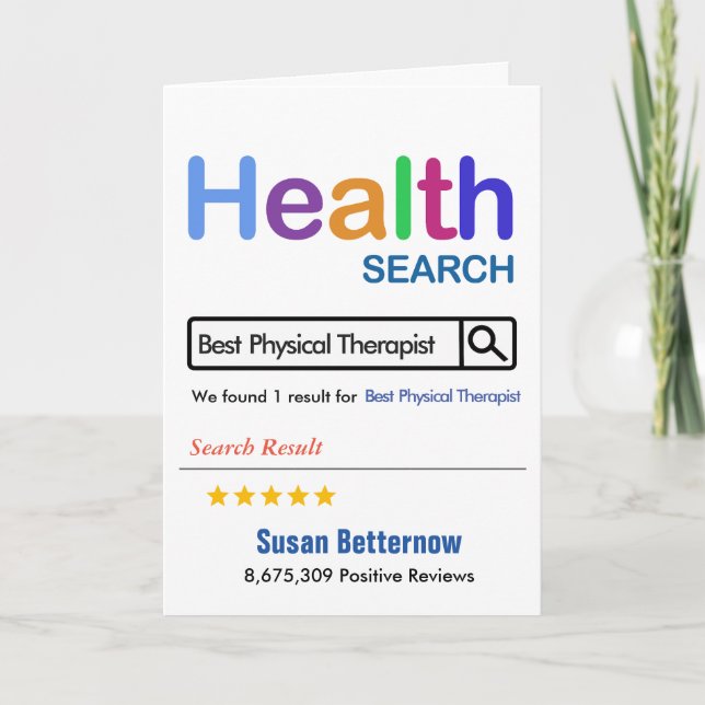 Physiotherapeut Funny Gift Bester Zahnarzt Dankeskarte (Vorderseite)