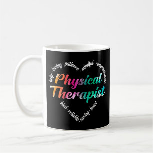Physiotherapeut Herz Word Cloud Watercolor Kaffeetasse