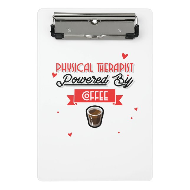 Physiotherapeut mit Kaffee Mini Klemmbrett (Vorderseite)