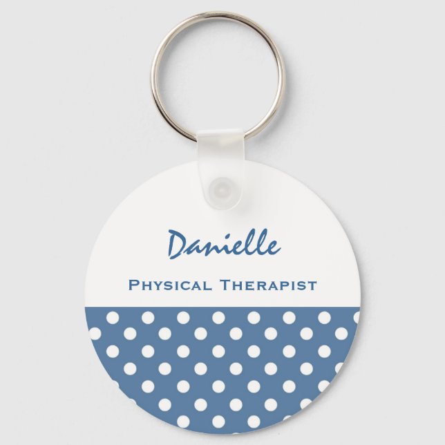 Physiotherapeut Niedlich Polka Dot Schlüsselanhäng Schlüsselanhänger (Vorderseite)