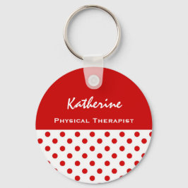 Physiotherapeut Niedlich Polka Dot Schlüsselanhäng Schlüsselanhänger