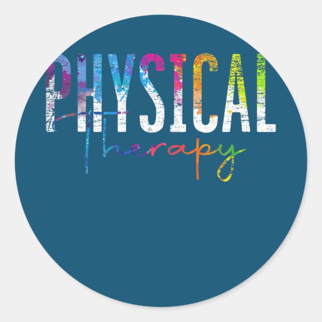 Physiotherapeut PT Übung farbig Physikalisch Runder Aufkleber (Vorderseite)