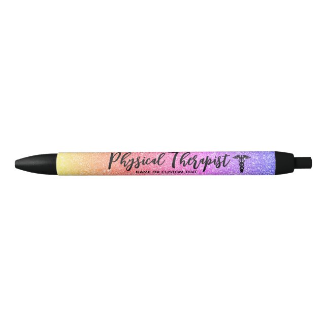Physiotherapeut Rainbow-Glitzer Personalisiert Kugelschreiber (Vorderseite)
