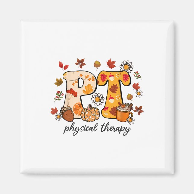 Physiotherapeut Shirt Pt Fall Erntedank Autu Magnet (Vorne)