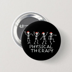 Physiotherapeut Skelett Weihnachten DPT Student Button
