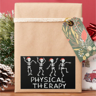 Physiotherapeut Skelett Weihnachten DPT Student Rechteckiger Aufkleber