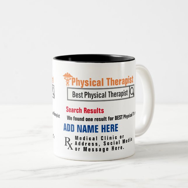 Physiotherapeut sucht Geschenke Tasse (VorderseiteRechts)