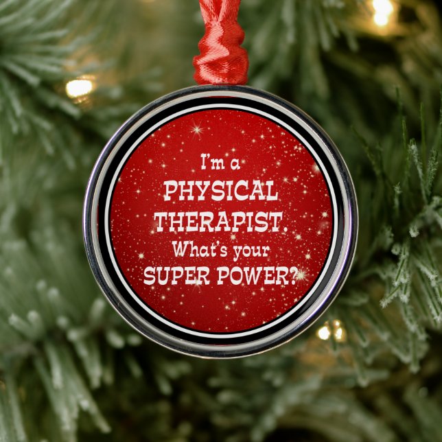 Physiotherapeut Super-Power Ornament Aus Metall (Baum)
