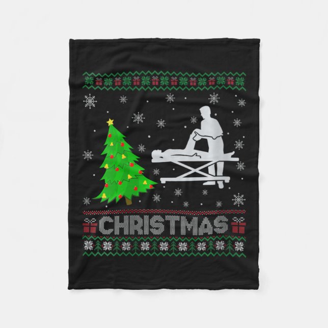 Physiotherapeutin Xmas Tree Lighting Ugly Fleecedecke (Vorderseite)
