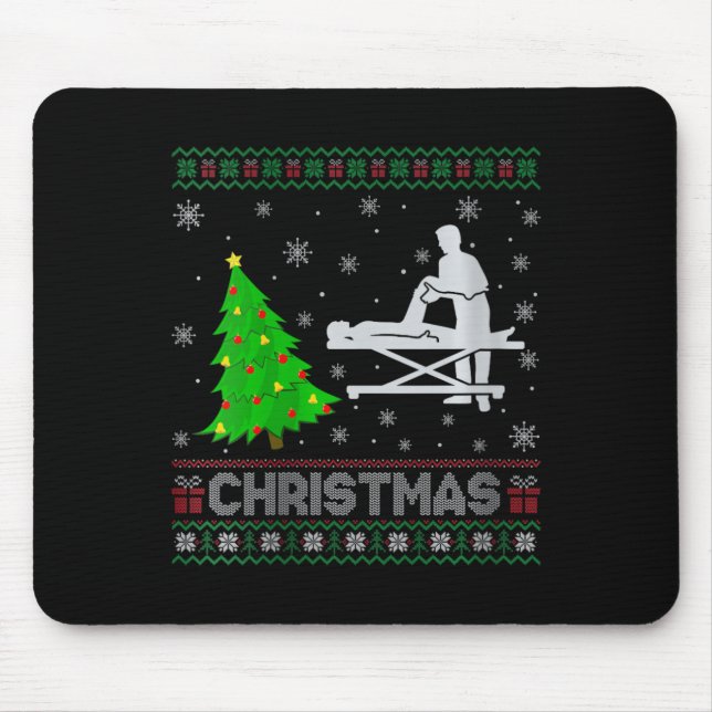 Physiotherapeutin Xmas Tree Lighting Ugly Mousepad (Vorne)