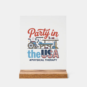 Physiotherapie-Party in den USA Vintage T-Shirt_ Acrylschild