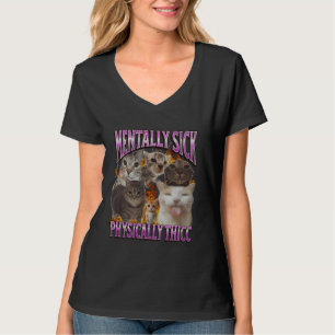 Physisch dicke lustige Katzen-Meme-Bootleg-Grafik T-Shirt
