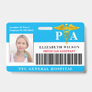 PHYSISCHE HILFE  Foto-ID des Krankenhauses Ausweis