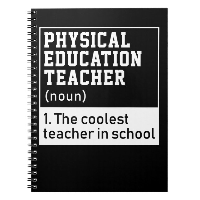 Physischer Lehrer für Bildung Definition P.E. Notizblock (Vorderseite)