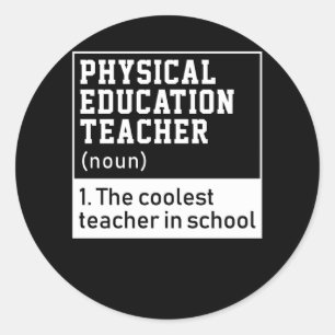 Physischer Lehrer für Bildung Definition P.E. Runder Aufkleber