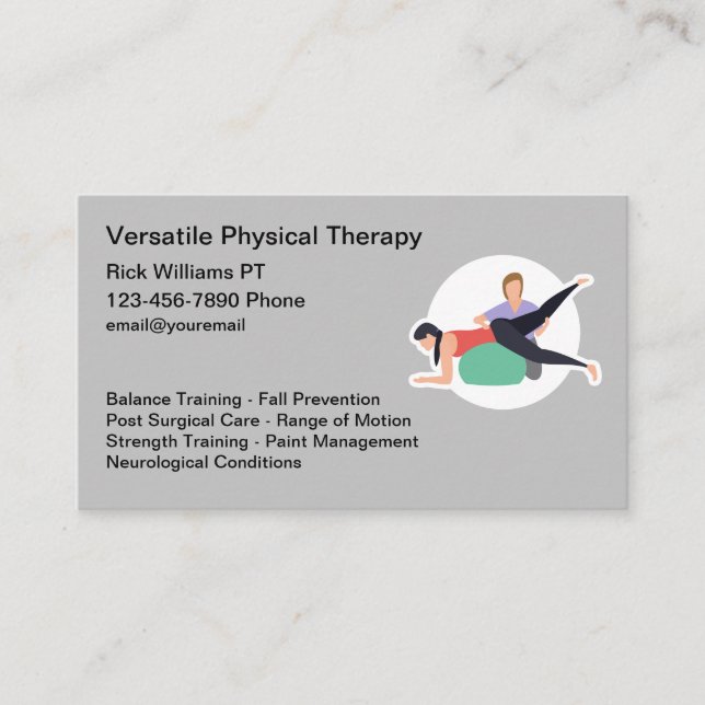 Physothérapeute Cartes de visite Médicales (Devant)