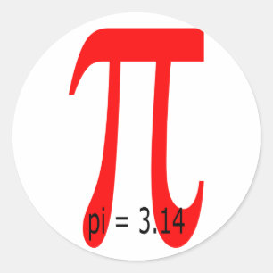 pi = 3,14159265 runder aufkleber