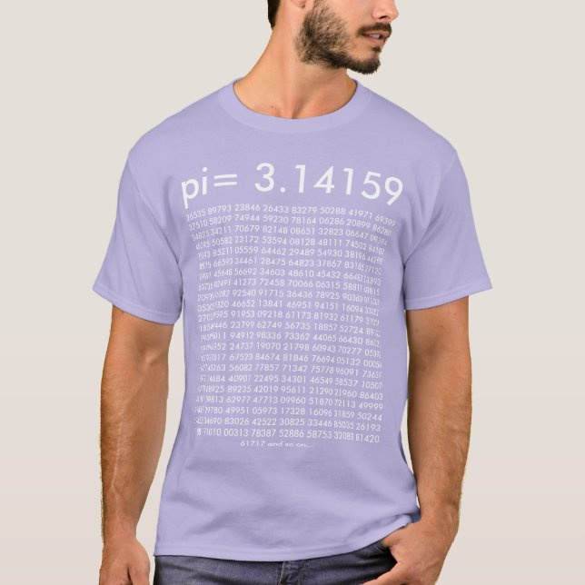 pi= 3.14159 Lavendel Mathematik Mode pi Day Digits T-Shirt (Vorderseite)