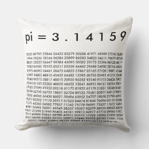 pi= 3.14159 Schwarz-weiße mathematische Daten Kissen