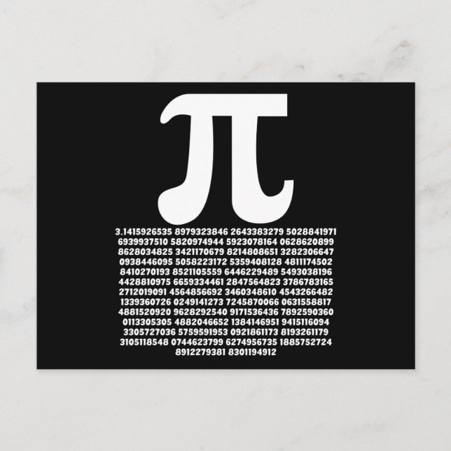 Pi 3.14 Mathe Irrationale Zahl Mathe Geschenk Postkarte (Vorderseite)