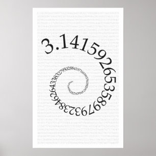 Pi and digits in spiral - Math Poster