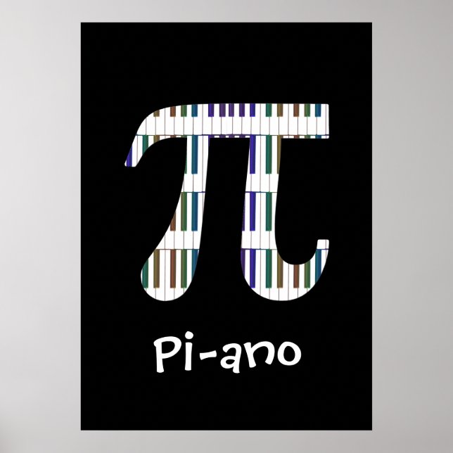 Pi-ano ~ Funny Math Music Poster Geek (Devant)