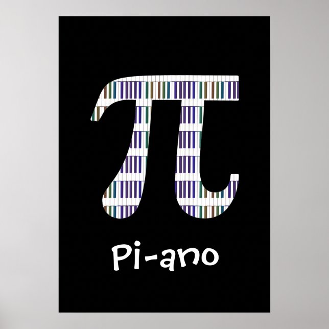 Pi-ano ~ Funny Math Musique Geek Poster Variation (Devant)