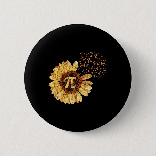 Pi Apparel Pi Day Sonnenblume Kleidung Math Funny  Button (Vorderseite)