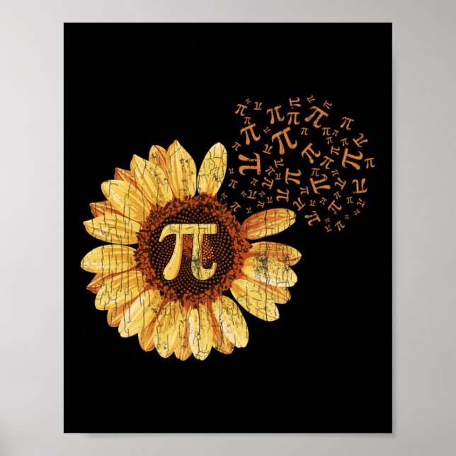 Pi Apparel Pi Day Sonnenblume Kleidung Math Funny  Poster (Vorne)