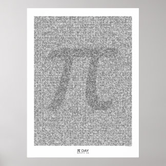 Pi art bis 31.415. Dezimalstelle mit großem Pi Poster