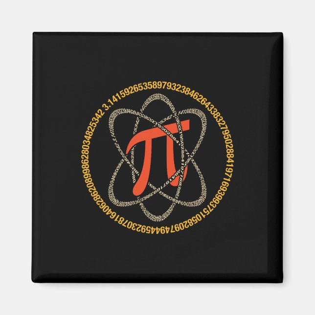 Pi Atom - Pi Day and Mathe Lover Gift Magnet (Vorne)