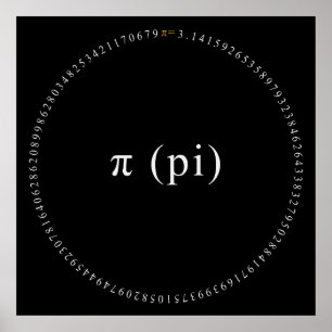 Pi, das irrationale, mathematisch konstante Poster