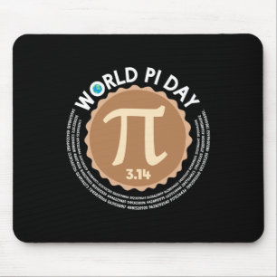 Pi Day - 3.14 März 14 - Math Geometry Nerd - Pie Mousepad