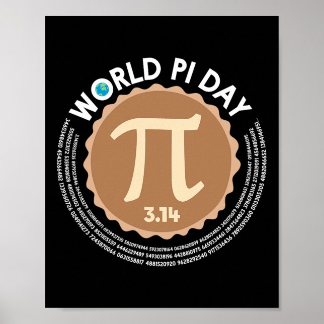 Pi Day - 3.14 März 14 - Math Geometry Nerd - Pie Poster (Vorne)