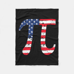Pi Day American Flag Patriotic Mah Nerd Geek 3.14 Fleecedecke