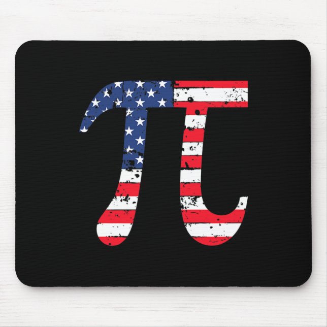 Pi Day American Flag Patriotic Mathe Nerd 3.14 Fun Mousepad (Vorne)