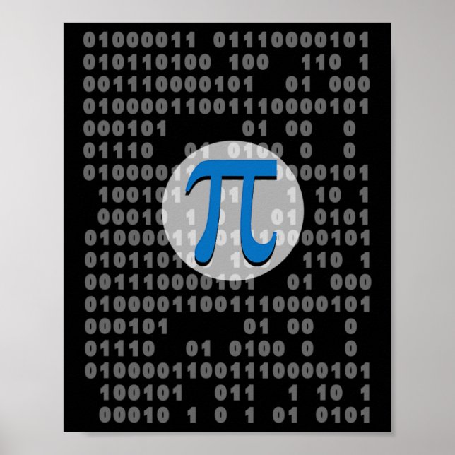 Pi Day Ascii Binärkode 3.14 Pi Symbol Mathematik N Poster (Vorne)