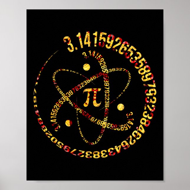 Pi Day Atom Pi 3.14 Science Math Lover Poster (Vorne)