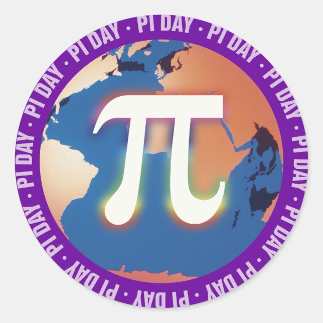 Pi Day auf Erden | Mathematik Runder Aufkleber (Vorderseite)