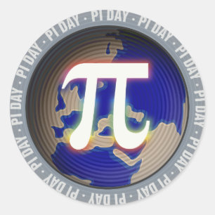 Pi Day auf Erden Mathematik Runder Aufkleber