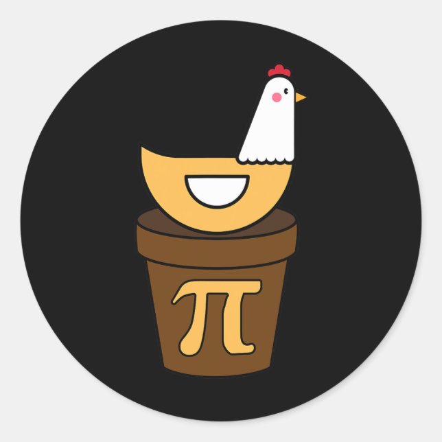 Pi Day Chicken Pot Pie 3.14 Mathe Science Funny Bo Runder Aufkleber (Vorderseite)