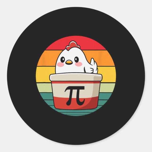 Pi Day Chicken Pot Pie Mathe Lehrer Funny Runder Aufkleber (Vorderseite)