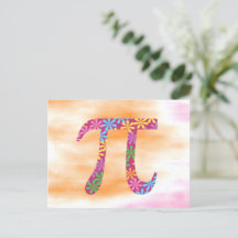 Pi Day Floral Spring Pi Symbol Postkarte