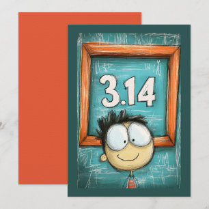 Pi Day Fun - Happy 3.14 Quirky Cartoon Einladung
