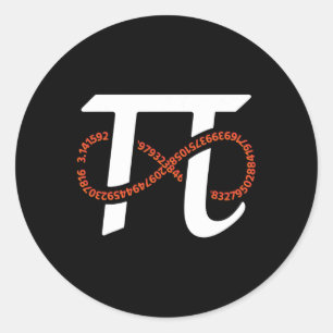 Pi Day Funny Infinity Numbers Geek Nerd Math Lover Runder Aufkleber