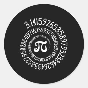 Pi Day Funny Vintag Graphal Spiral Formel Math L Runder Aufkleber