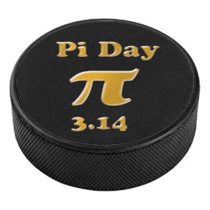 Pi Day Gold auf schwarz Eishockey Puck
