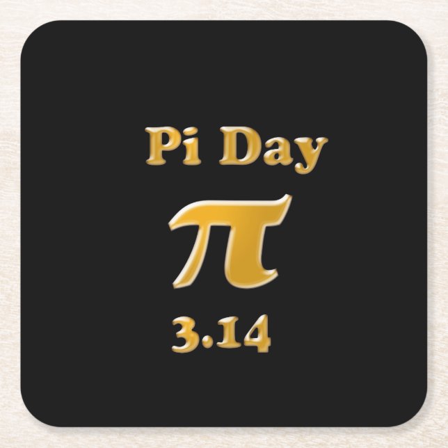Pi Day Gold auf schwarz Rechteckiger Pappuntersetzer (Vorderseite)