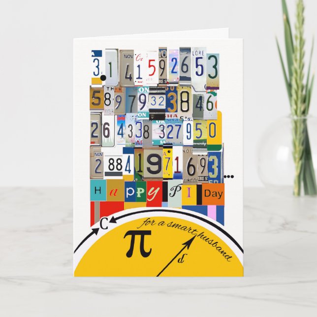Pi Day Greetings for Husband, Crunching Numbers Karte (Vorderseite)