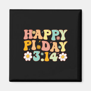 Pi Day Groovy Math Lover 3.14 Mathematiklehrer Män Magnet